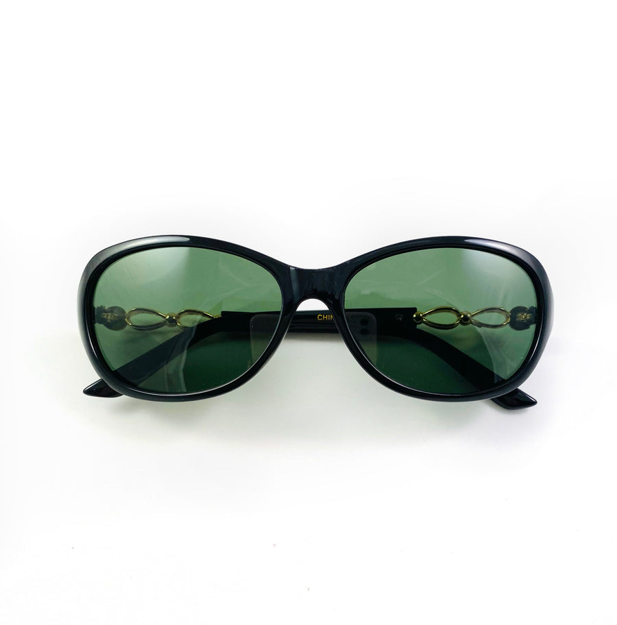 Taylor Sunglasses- Black with Green Tint